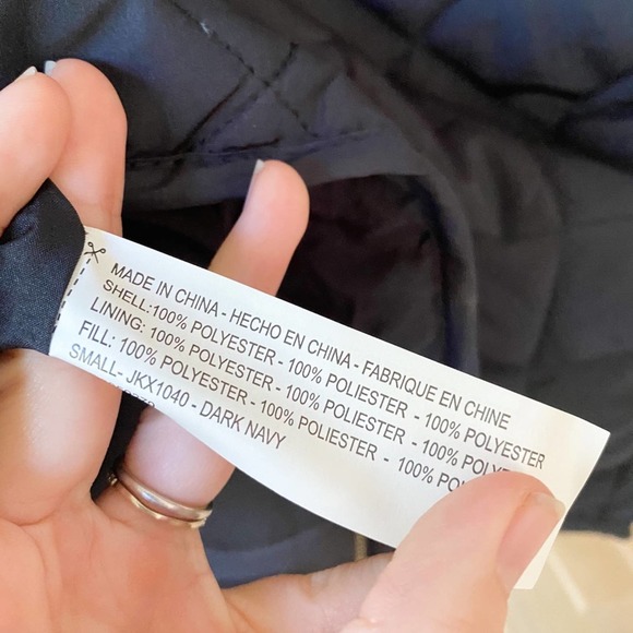 THREAD & SUPPLY Women's Navy Blue Quilted Poly Fill Zip Front Puffer Vest sz S - Picture 9 of 10